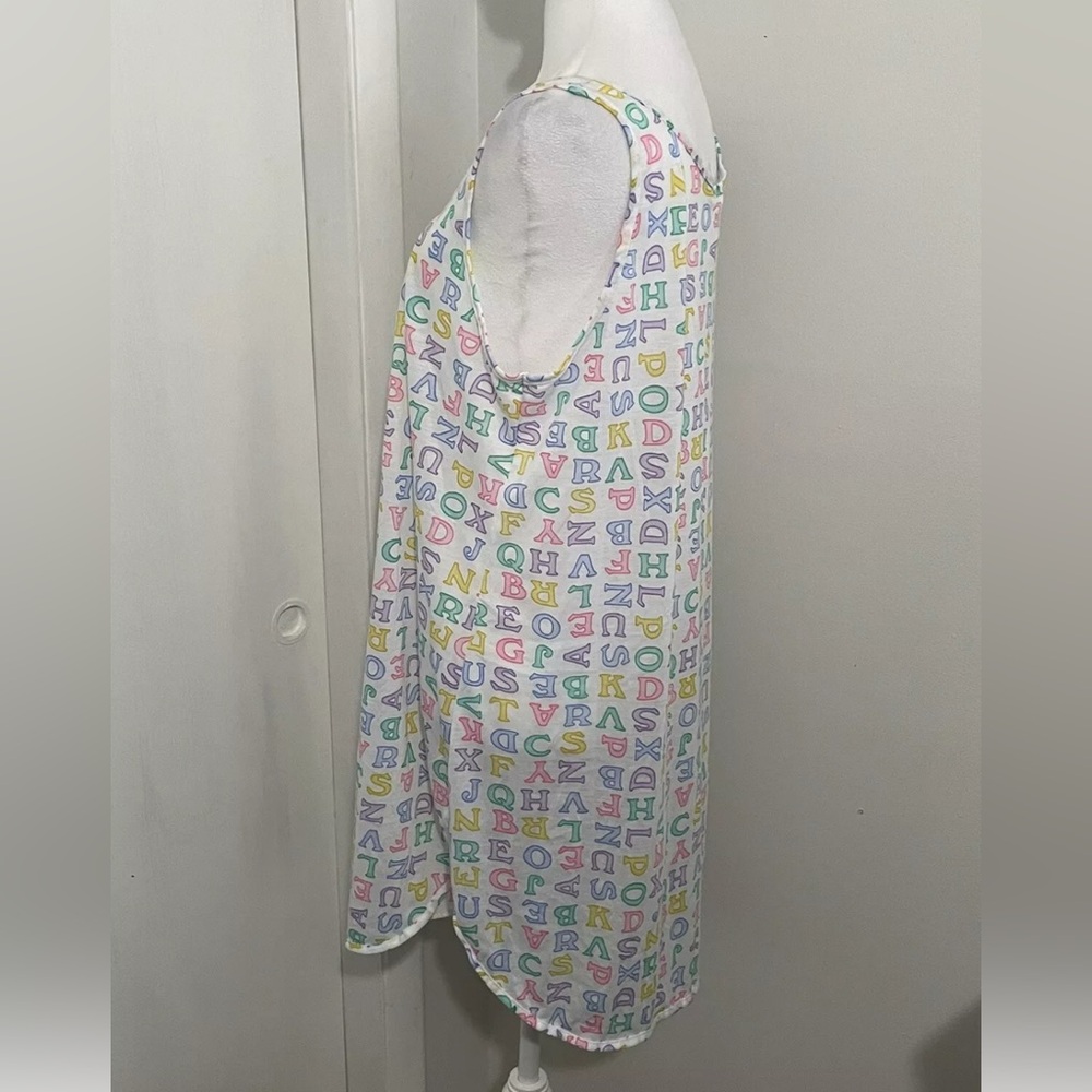 Vintage “Kittens” Brand Women’s Sleeveless Nightgown Sleepwear Large Alphabet - Picture 6 of 8